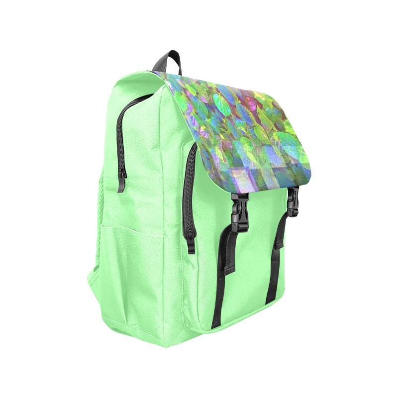 Foliage Patchwork #10 Light Green - Jera Nour Casual Shoulders Backpack (Model 1623)