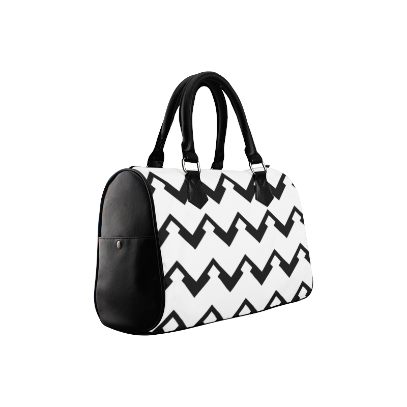 Chevron black and white  1 Boston Handbag (Model 1621)