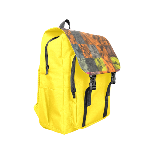 Foliage Patchwork #9 Yellow - Jera Nour Casual Shoulders Backpack (Model 1623)