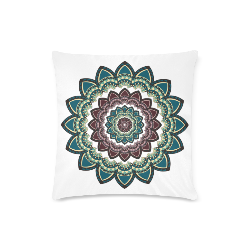 Mandala I Custom Zippered Pillow Case 16"x16"(Twin Sides)