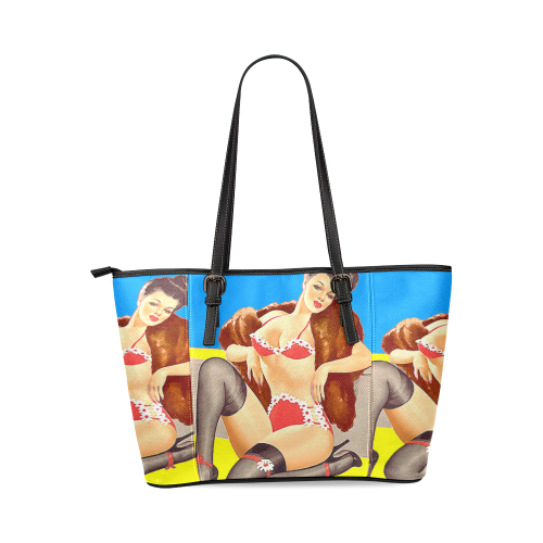 AMERICAN PINUP 105 Leather Tote Bag/Small (Model 1640)