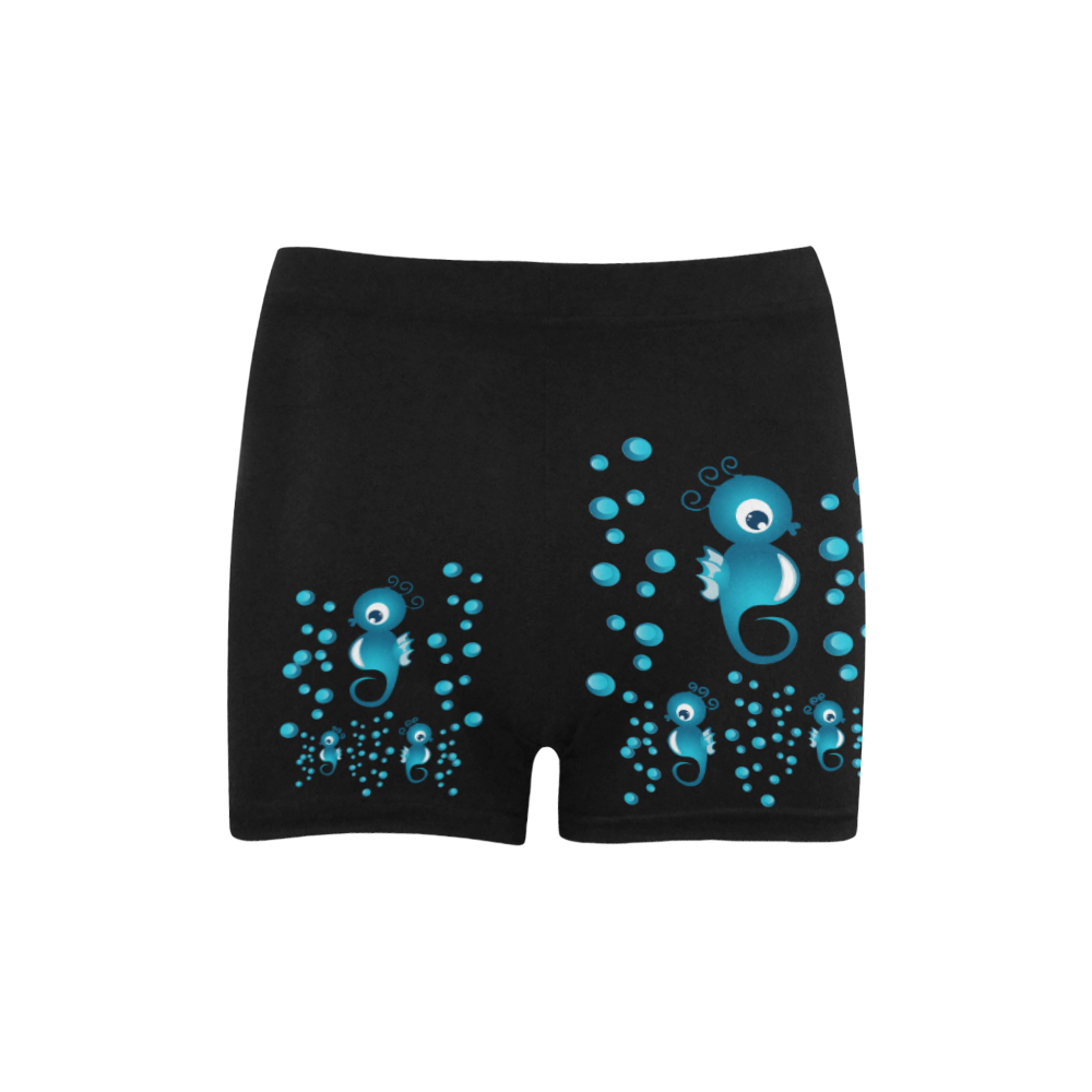 Sea horses in blue Briseis Skinny Shorts (Model L04)