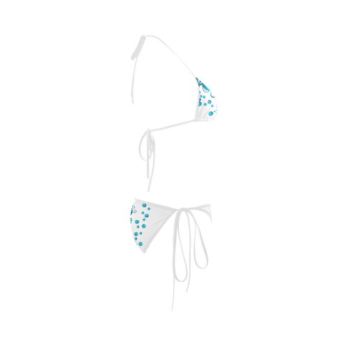 Sea horses in blue Custom Bikini Swimsuit