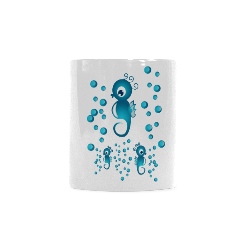 Sea horses in blue White Mug(11OZ)