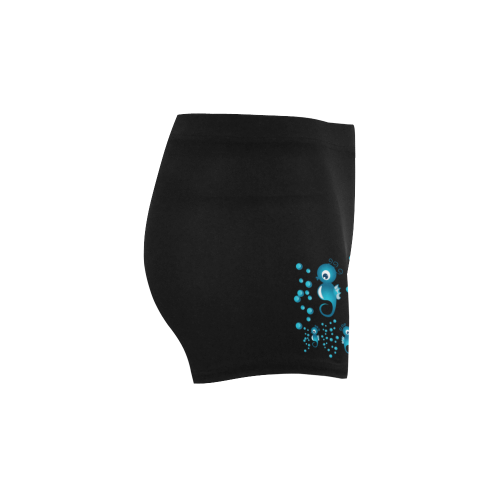 Sea horses in blue Briseis Skinny Shorts (Model L04)