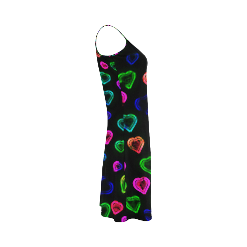 blurry neon hearts Alcestis Slip Dress (Model D05)