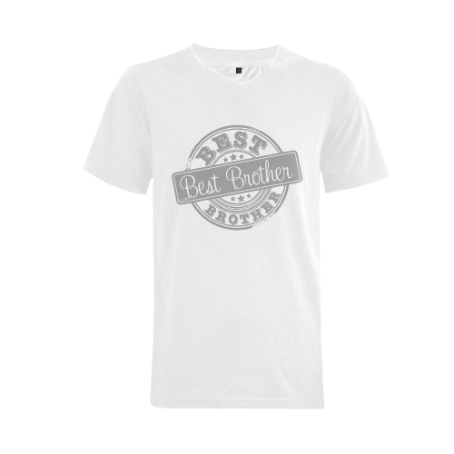 Best Brother grey Men's V-Neck T-shirt (USA Size) (Model T10)