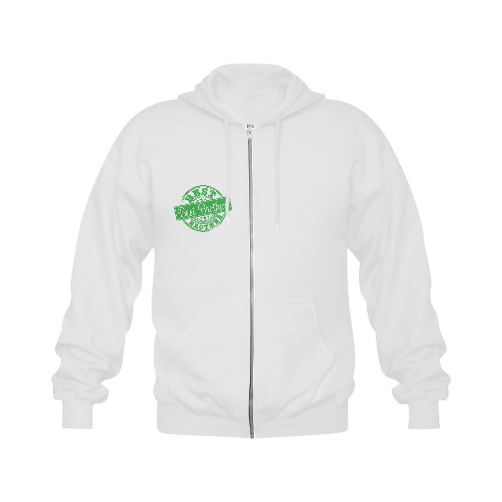 Best Brother green Gildan Full Zip Hooded Sweatshirt (Model H02)