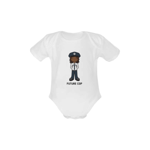 future cop - police officer girl law enforcement Baby Powder Organic Short Sleeve One Piece (Model T28)