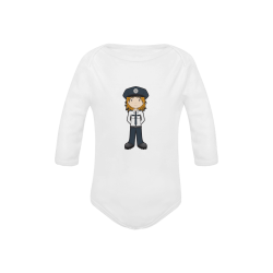 Police Girl - officer law enforcement cop Baby Powder Organic Long Sleeve One Piece (Model T27)