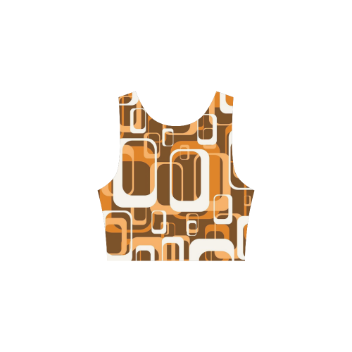 retro pattern 1971 orange Atalanta Sundress (Model D04)