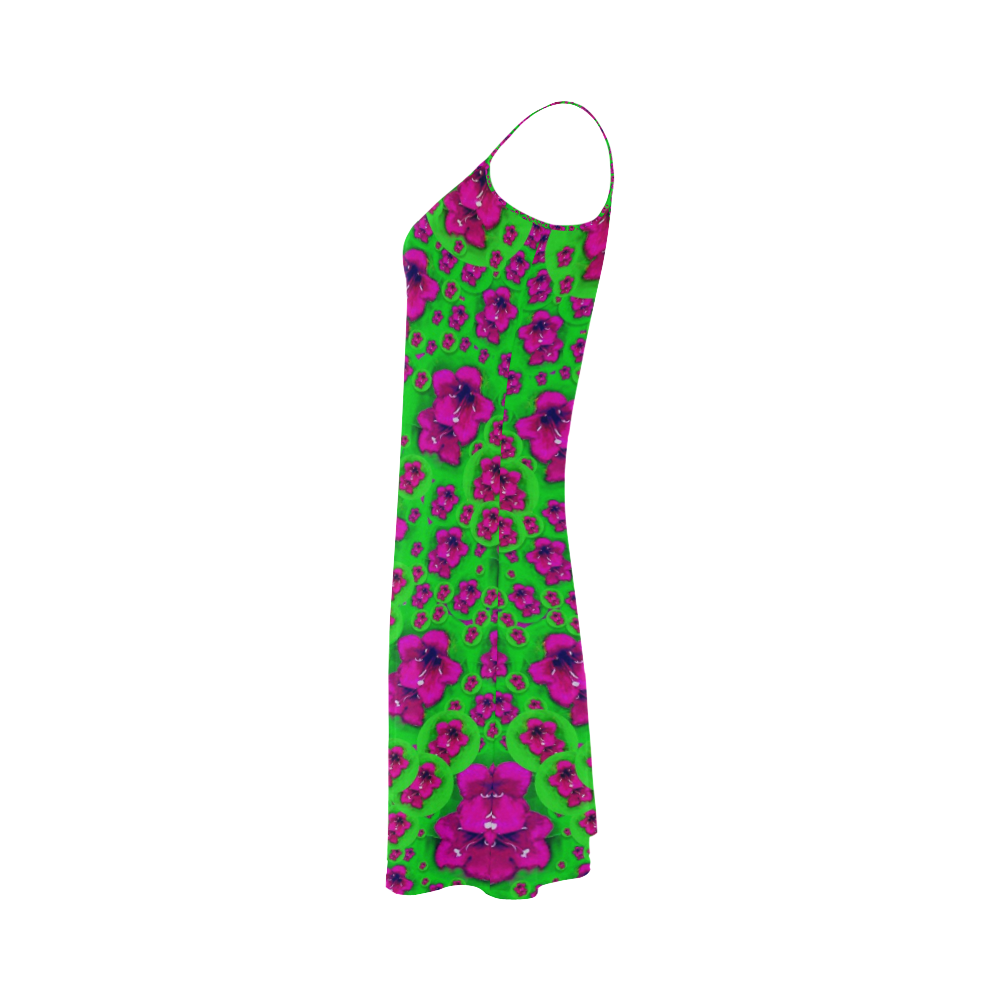 Fantasy Valentine in floral love and peace time Alcestis Slip Dress (Model D05)