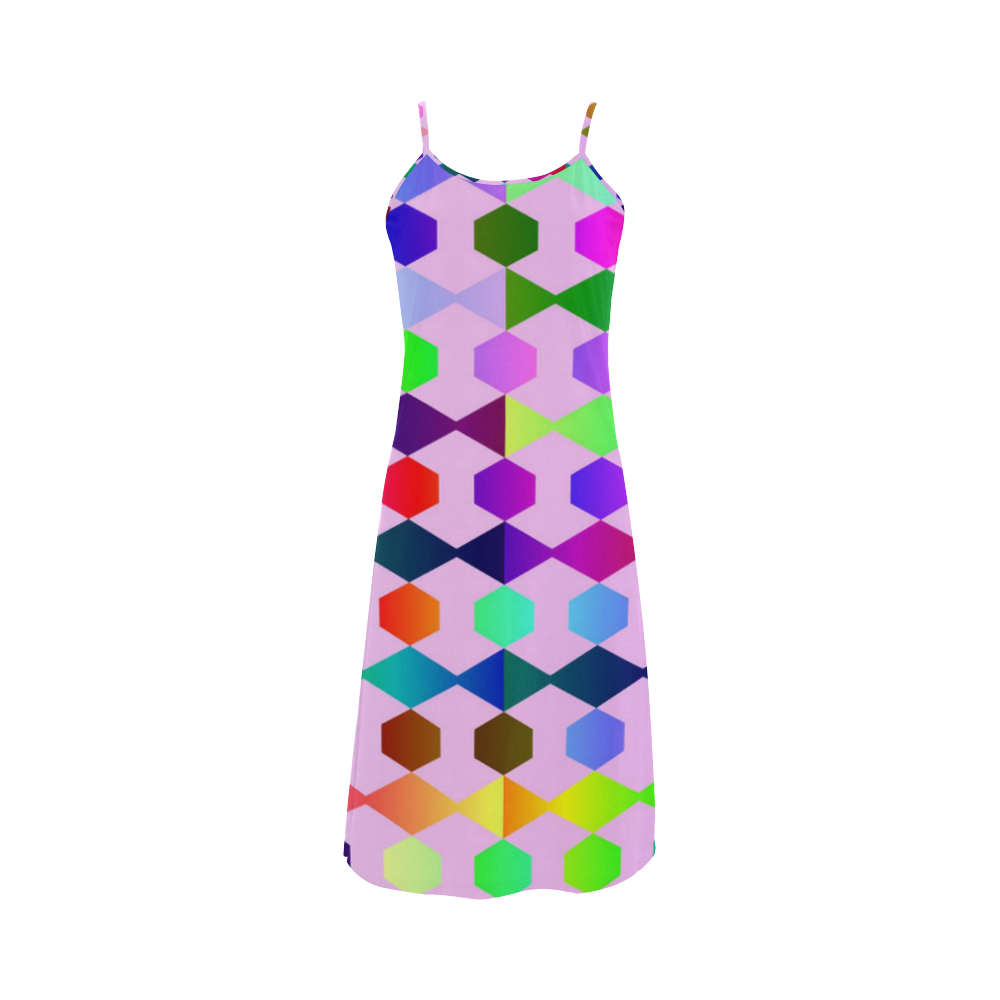 funny vivid pattern 3 Alcestis Slip Dress (Model D05)