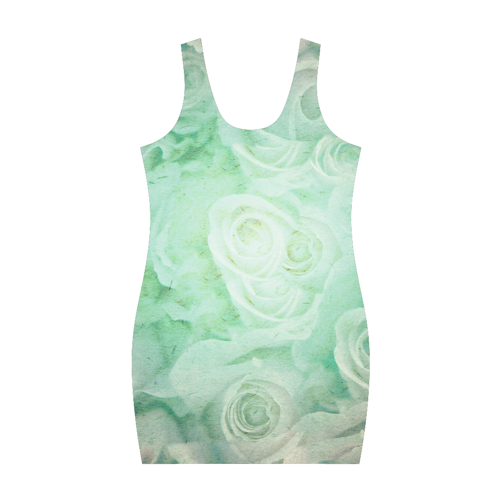 Green roses Medea Vest Dress (Model D06)
