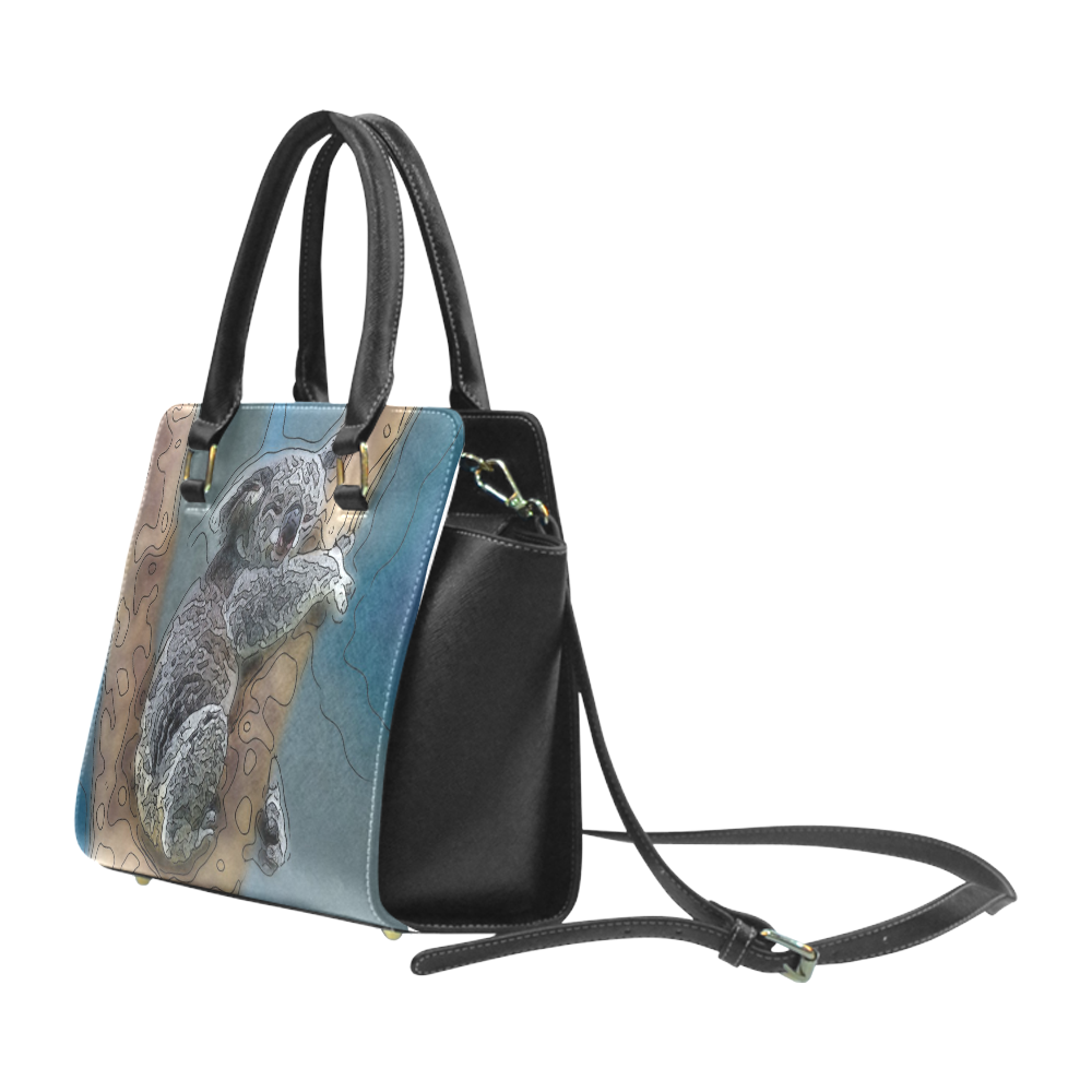 animal artstudion 16416 koala Rivet Shoulder Handbag (Model 1645)