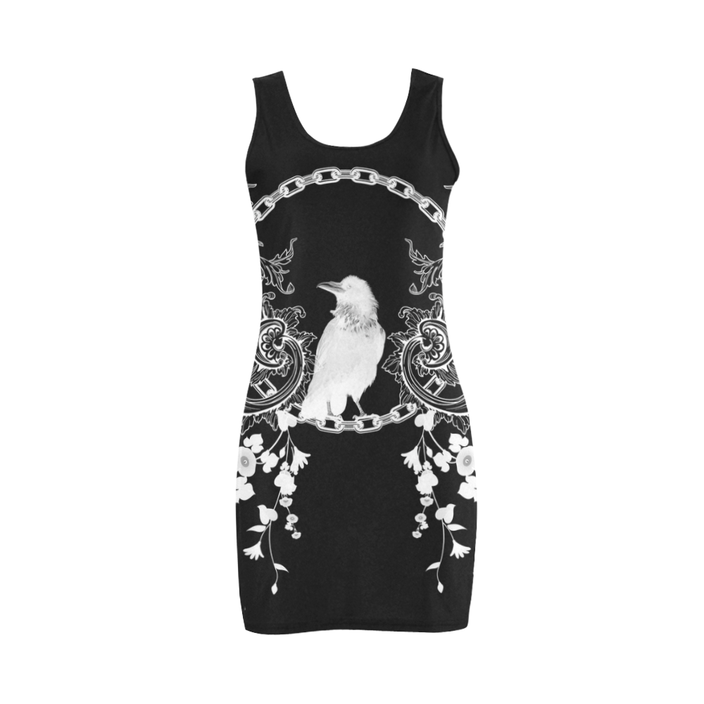 Crow in black and white Medea Vest Dress (Model D06)