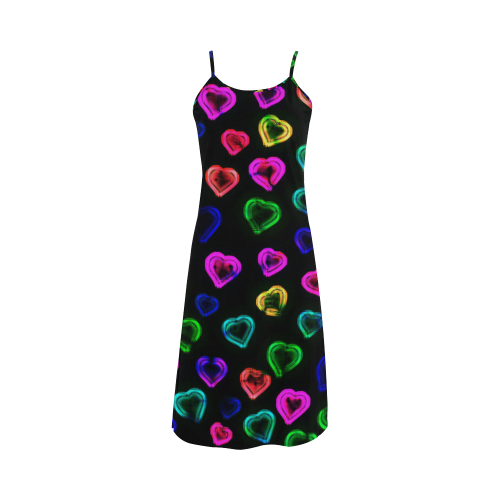 blurry neon hearts Alcestis Slip Dress (Model D05)