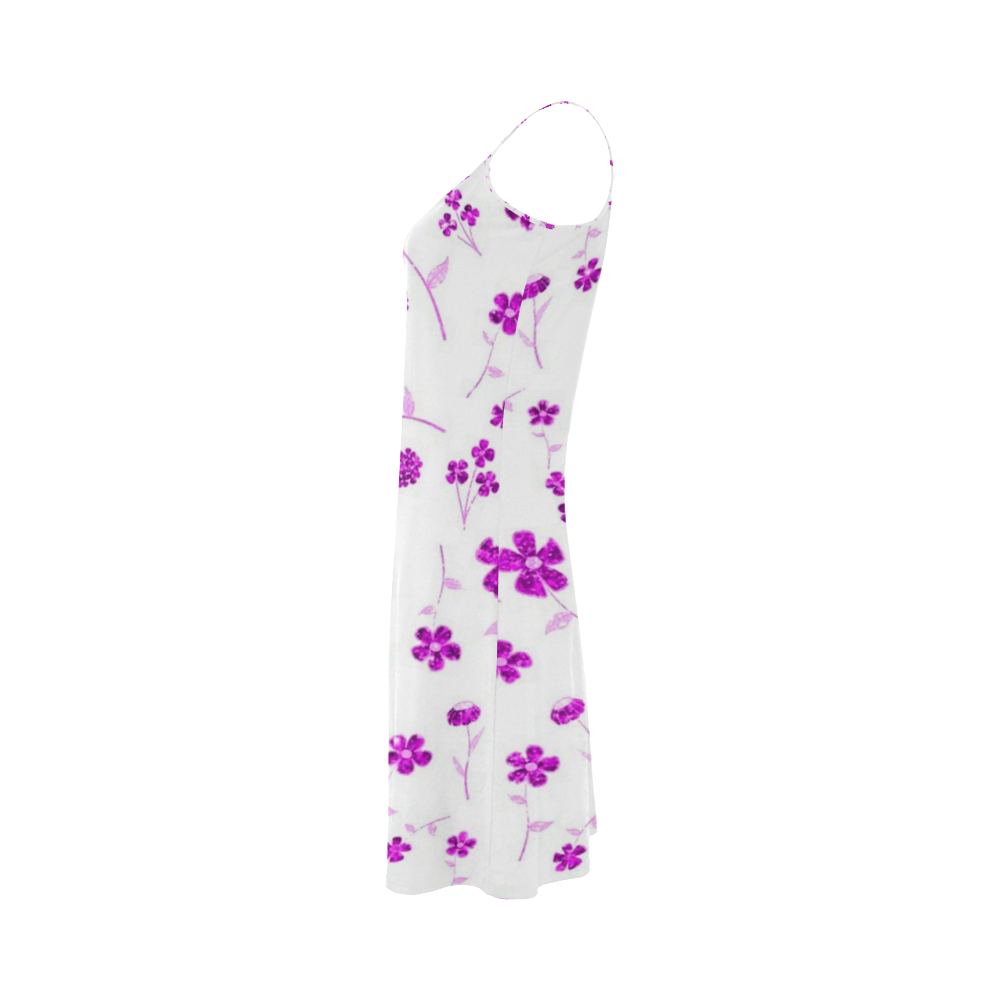 sweet sparkling floral, pink Alcestis Slip Dress (Model D05)