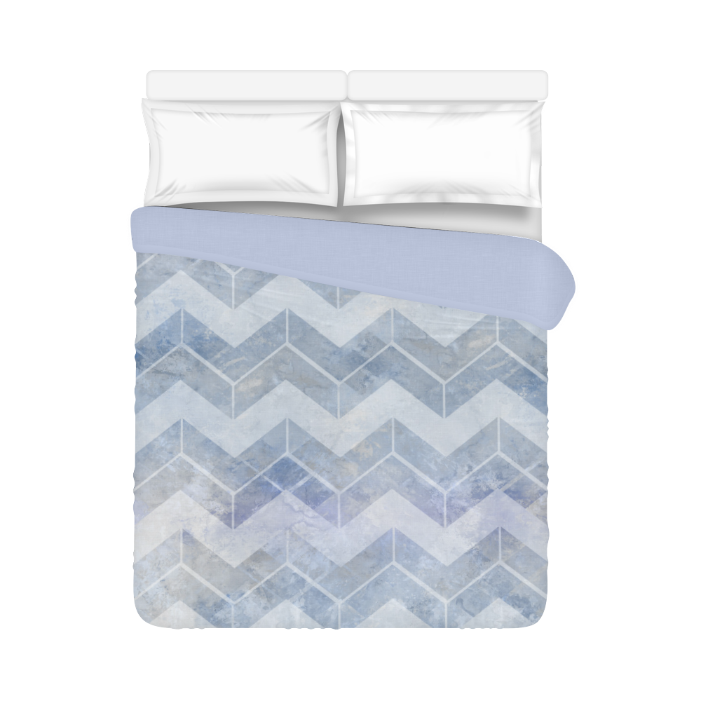 Chevron in blue watercolors Duvet Cover 86"x70" ( All-over-print)