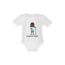 Future Golf Player - girl blue Baby Powder Organic Short Sleeve One Piece (Model T28)