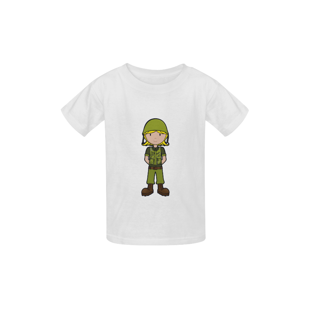 Future Soldier - Army Girl illustration no text Kid's  Classic T-shirt (Model T22)
