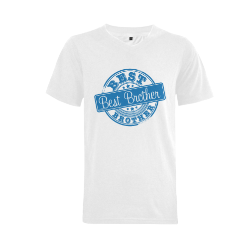 Best Brother Blue Men's V-Neck T-shirt (USA Size) (Model T10)