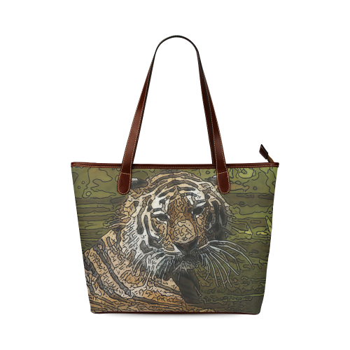 animal artstudion 15416 tiger Shoulder Tote Bag (Model 1646)
