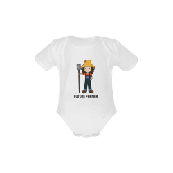 Future Farmer - when I grow up farm girl Baby Powder Organic Short Sleeve One Piece (Model T28)