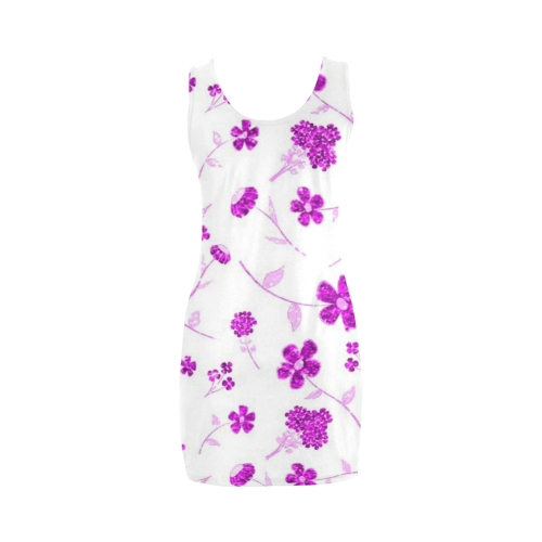 sweet sparkling floral, pink Medea Vest Dress (Model D06)