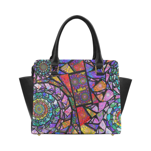 Stained Glass Spirals Classic Shoulder Handbag (Model 1653)