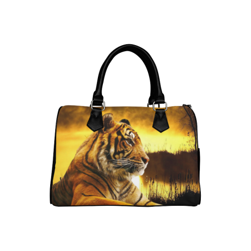 Tiger and Sunset Boston Handbag (Model 1621)