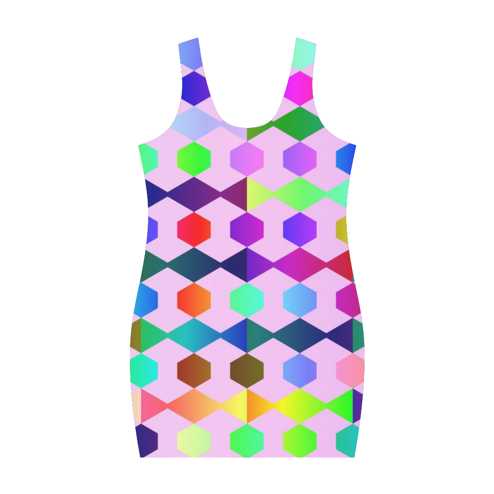 funny vivid pattern 3 Medea Vest Dress (Model D06)