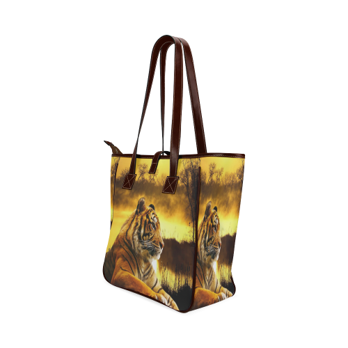 Tiger and Sunset Classic Tote Bag (Model 1644)