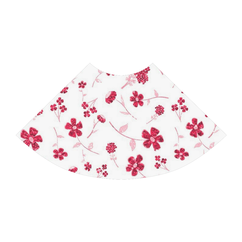 sweet sparkling floral, red Atalanta Sundress (Model D04)