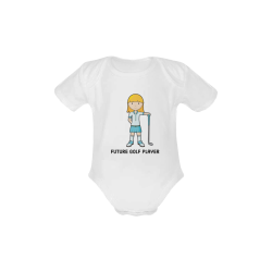 Future Golf Player - girl blue golfer Baby Powder Organic Short Sleeve One Piece (Model T28)