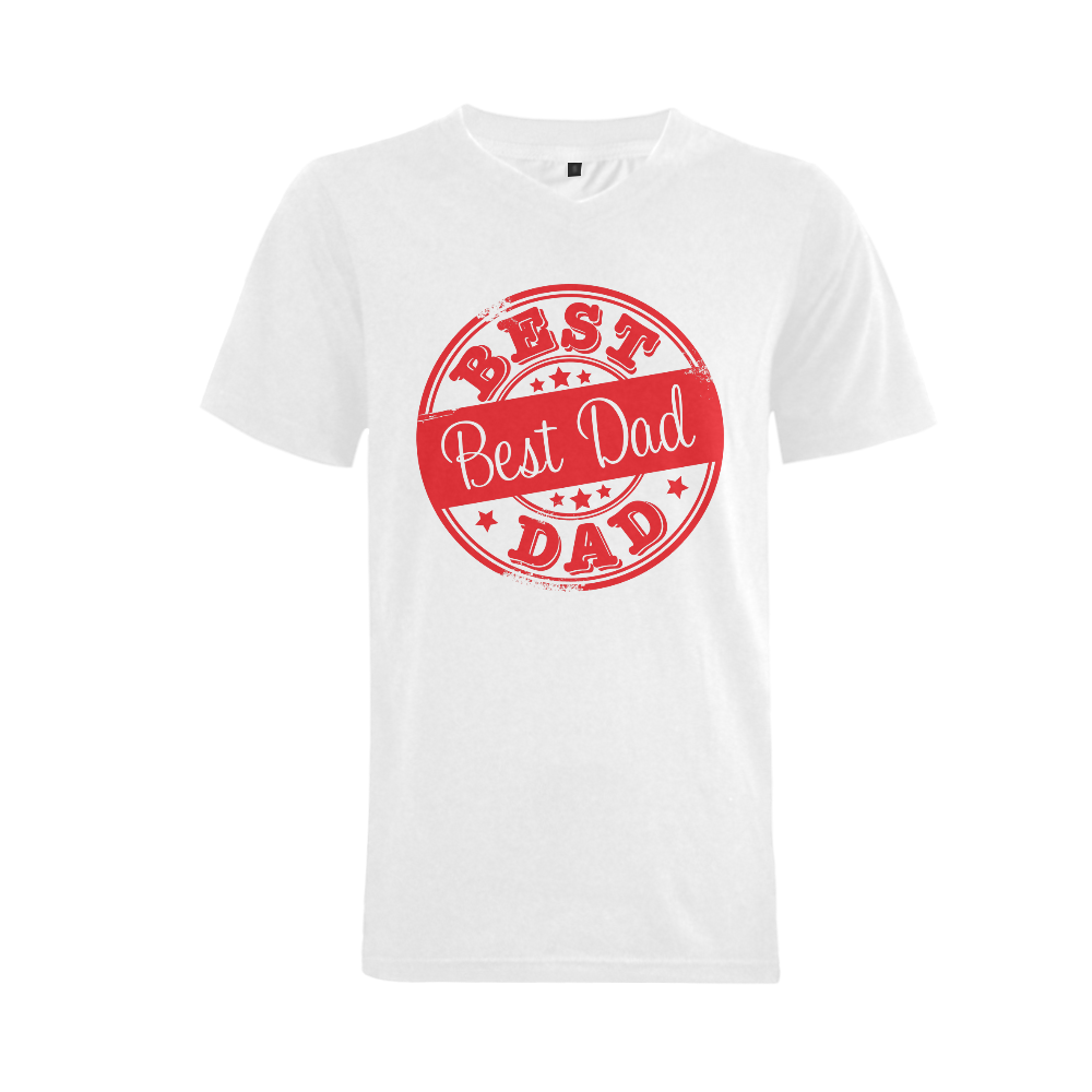 best dad red father Men's V-Neck T-shirt (USA Size) (Model T10)
