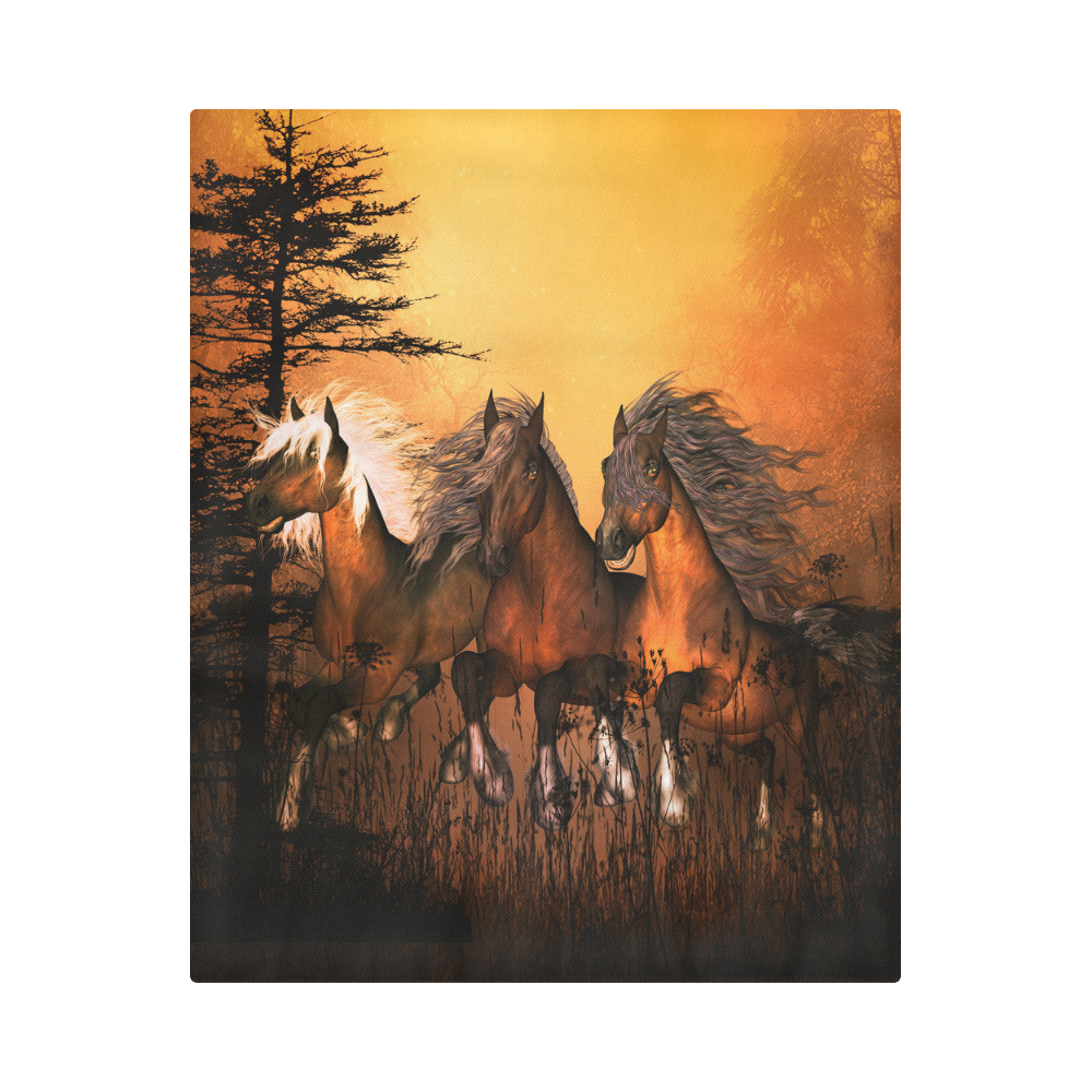 Horses Duvet Cover 86"x70" ( All-over-print)