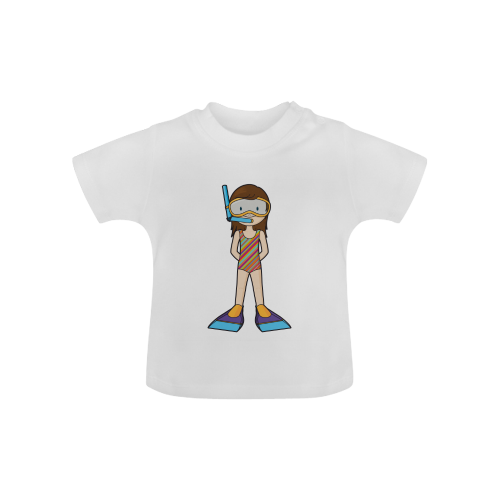 scuba diver - girl snorkel swimming Baby Classic T-Shirt (Model T30)