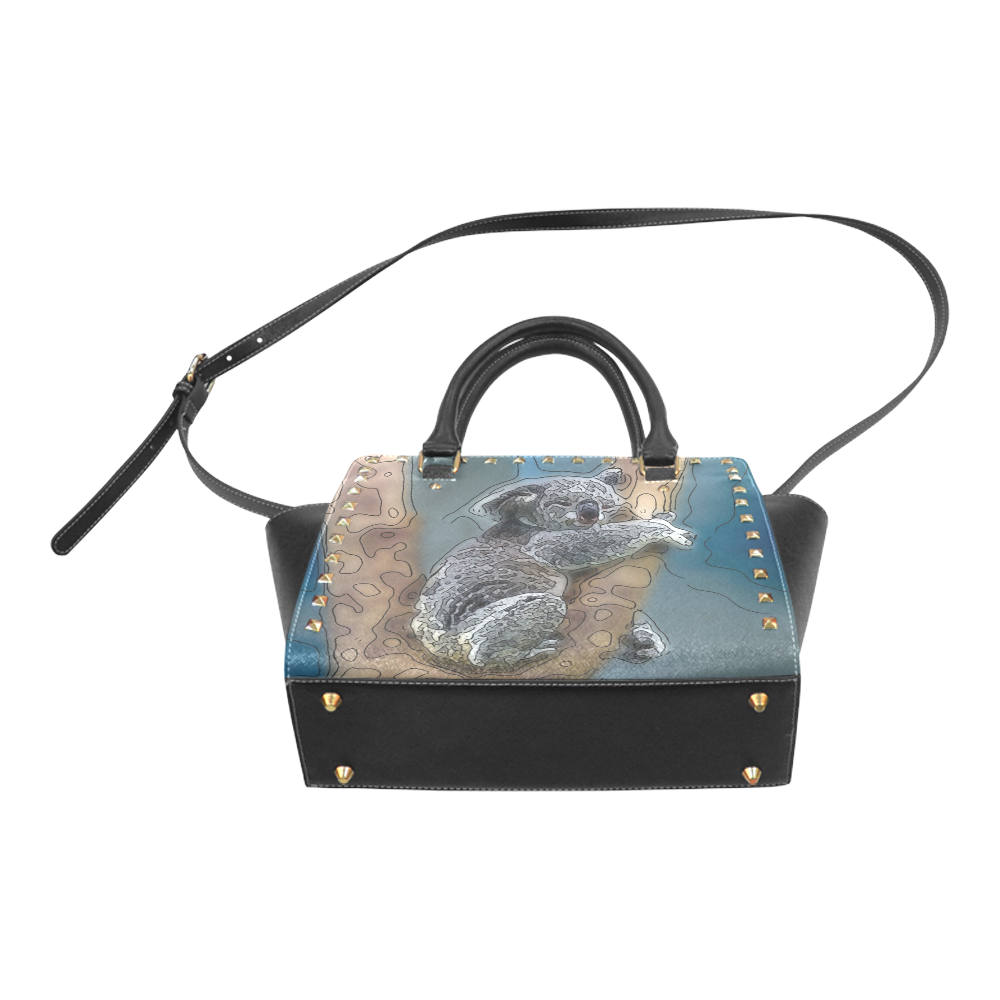 animal artstudion 16416 koala Rivet Shoulder Handbag (Model 1645)