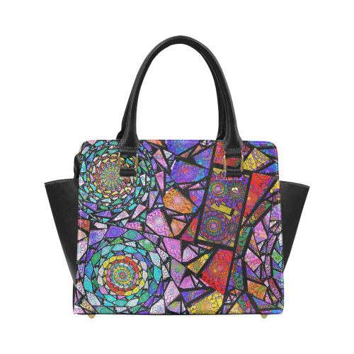 Stained Glass Spirals Classic Shoulder Handbag (Model 1653)