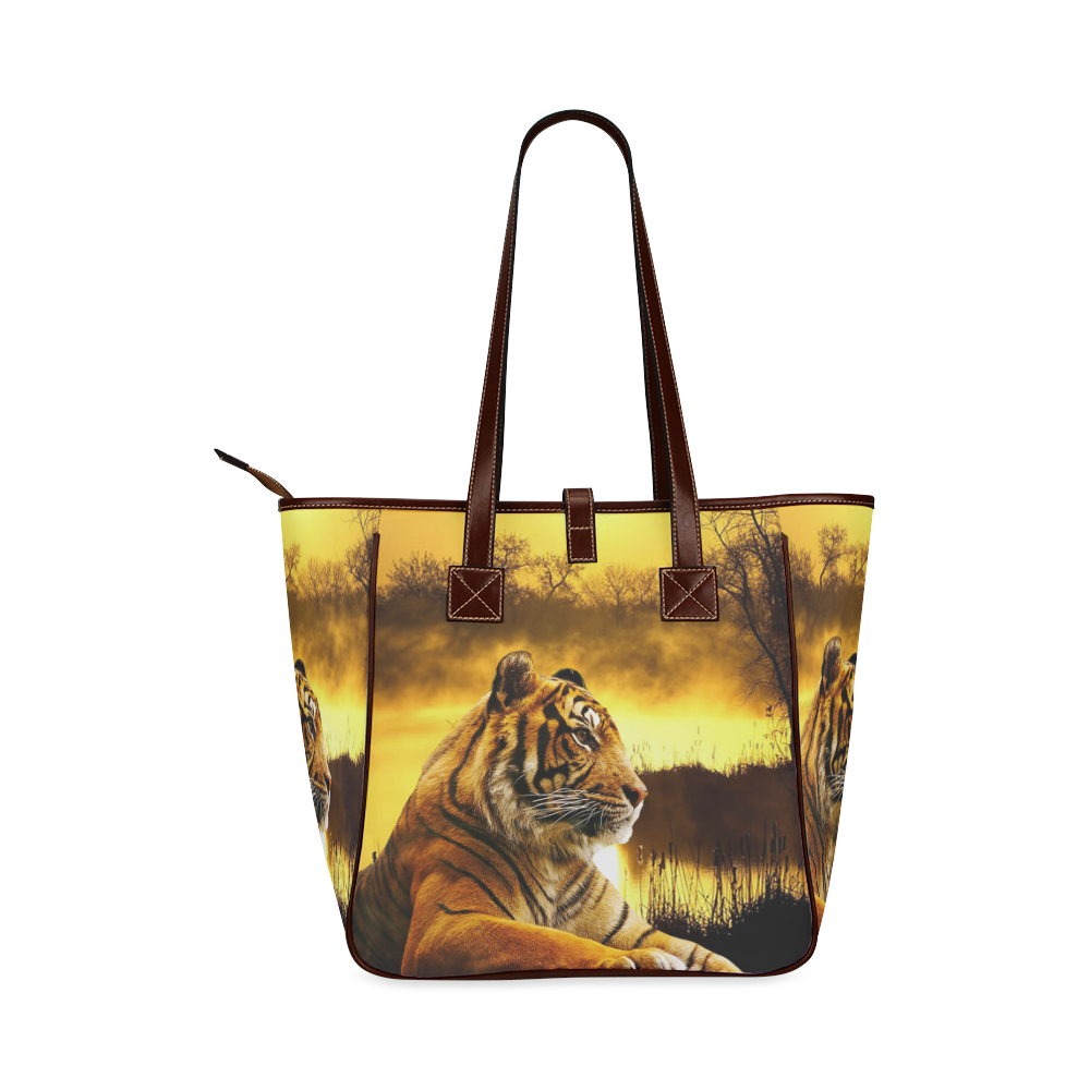 Tiger and Sunset Classic Tote Bag (Model 1644)
