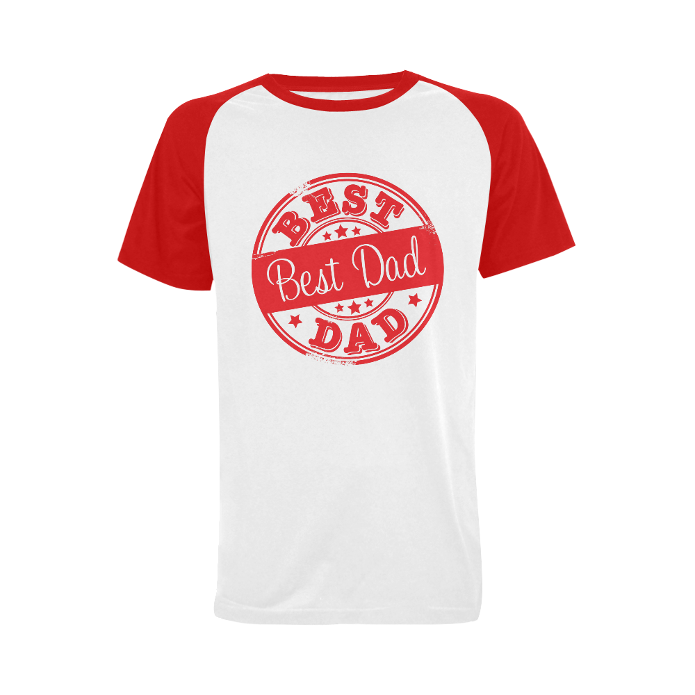 best dad red father Men's Raglan T-shirt (USA Size) (Model T11)