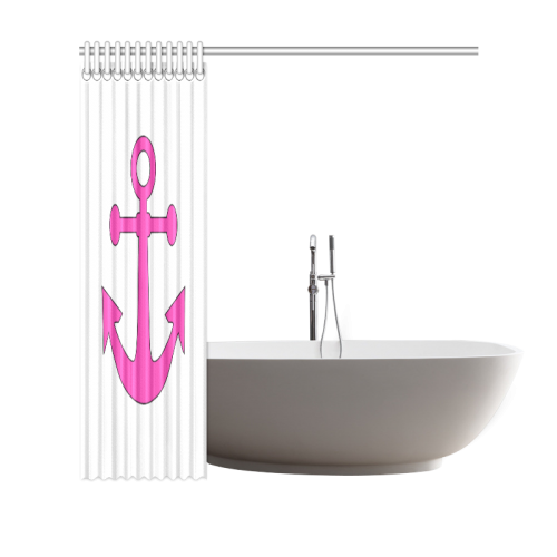 Pink Anchor Shower Curtain 69"x70"