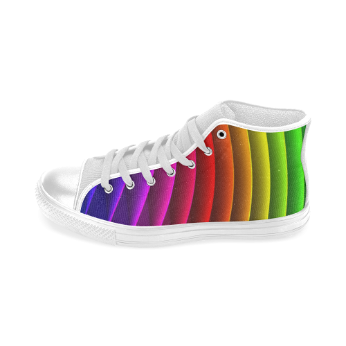 Colorful Rainbow Men’s Classic High Top Canvas Shoes (Model 017)