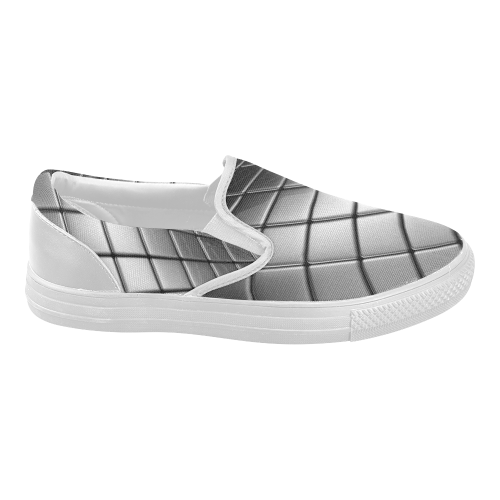 Silver Cubes Women's Slip-on Canvas Shoes (Model 019)