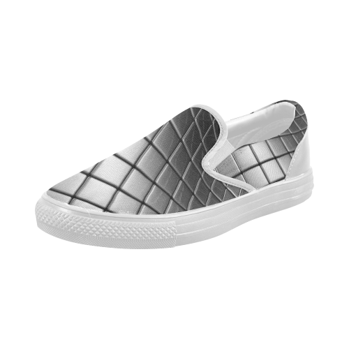 Silver Cubes Women's Slip-on Canvas Shoes (Model 019)