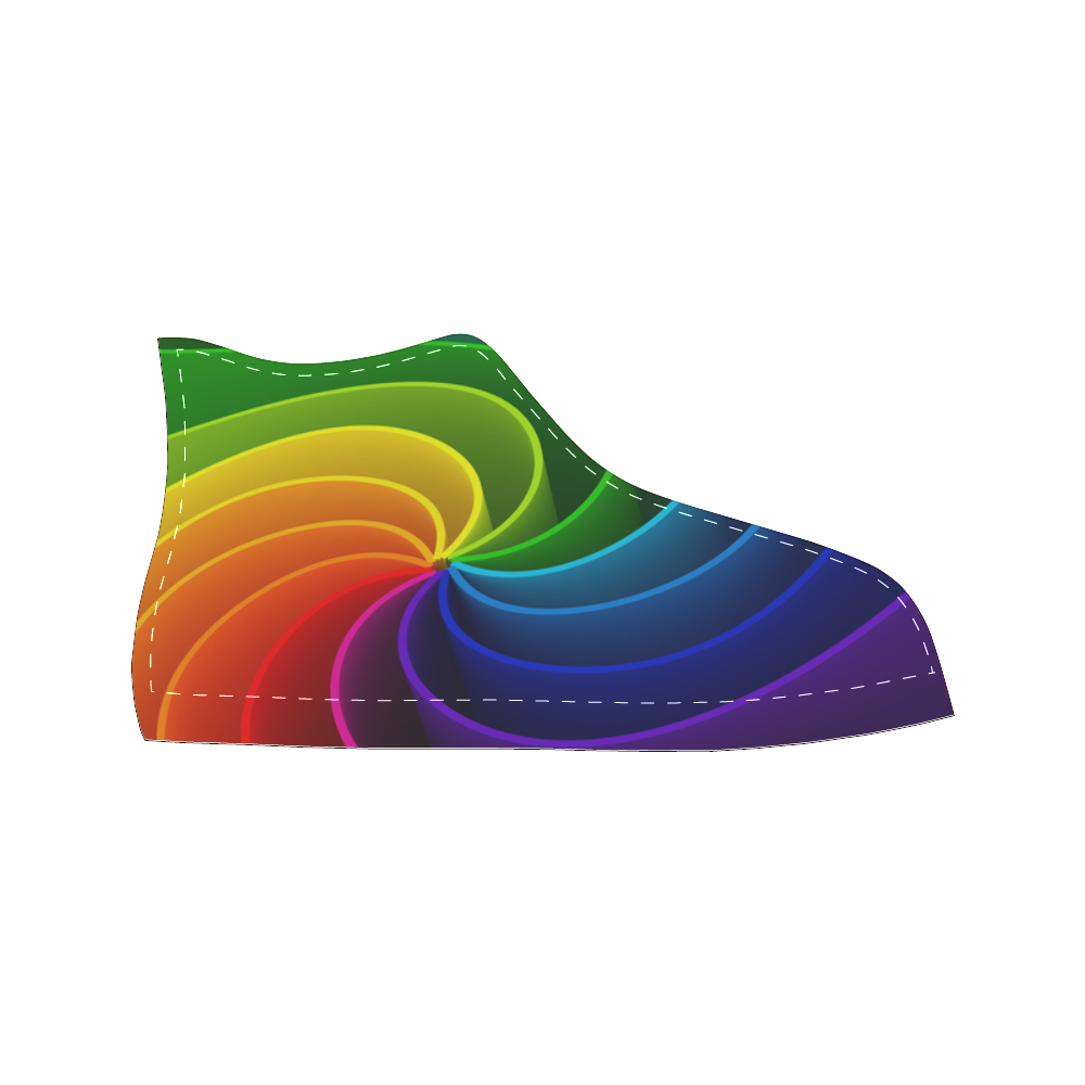 Colorful Rainbow Swirl Women's Classic High Top Canvas Shoes (Model 017)