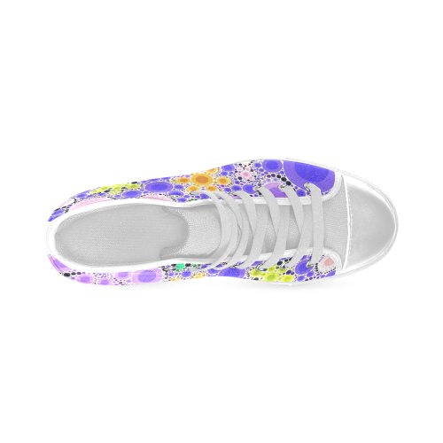 Bubble Flowers Men’s Classic High Top Canvas Shoes (Model 017)