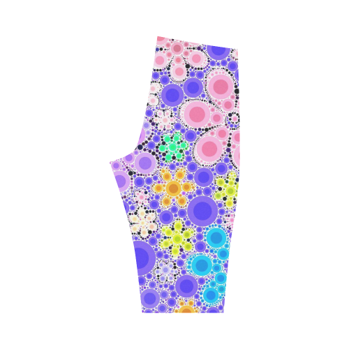 Bubble Flowers Hestia Cropped Leggings (Model L03)