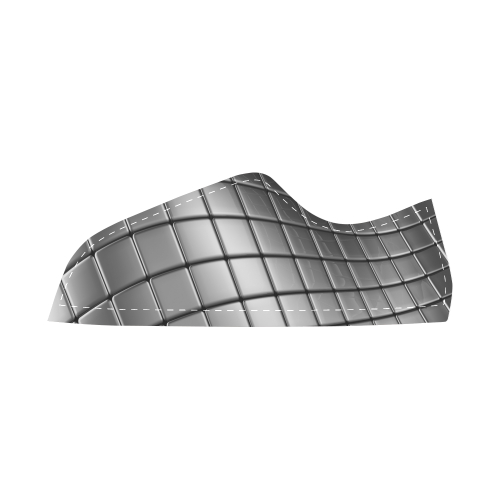 Silver Cubes Men's Canvas Shoes (Model 016)